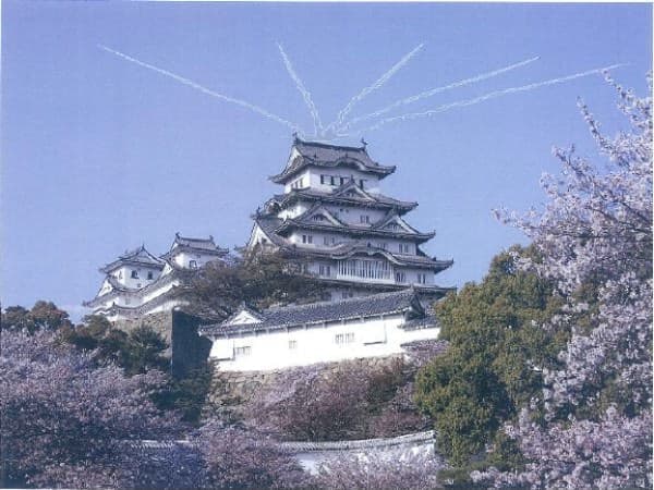 姫路城での祝賀飛行イメージ（出典：姫路市）