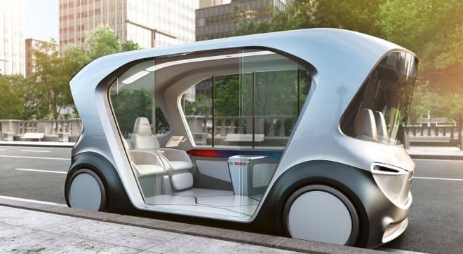 完全自動運転の電動シャトルバス、ボッシュがCES 2019でコンセプト車両を発表