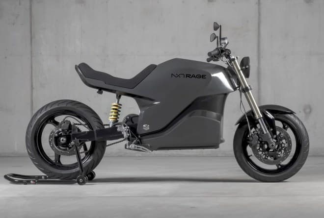 カーボンファイバー製モノコックフレームの電動バイク、NXT Motors「Rage」