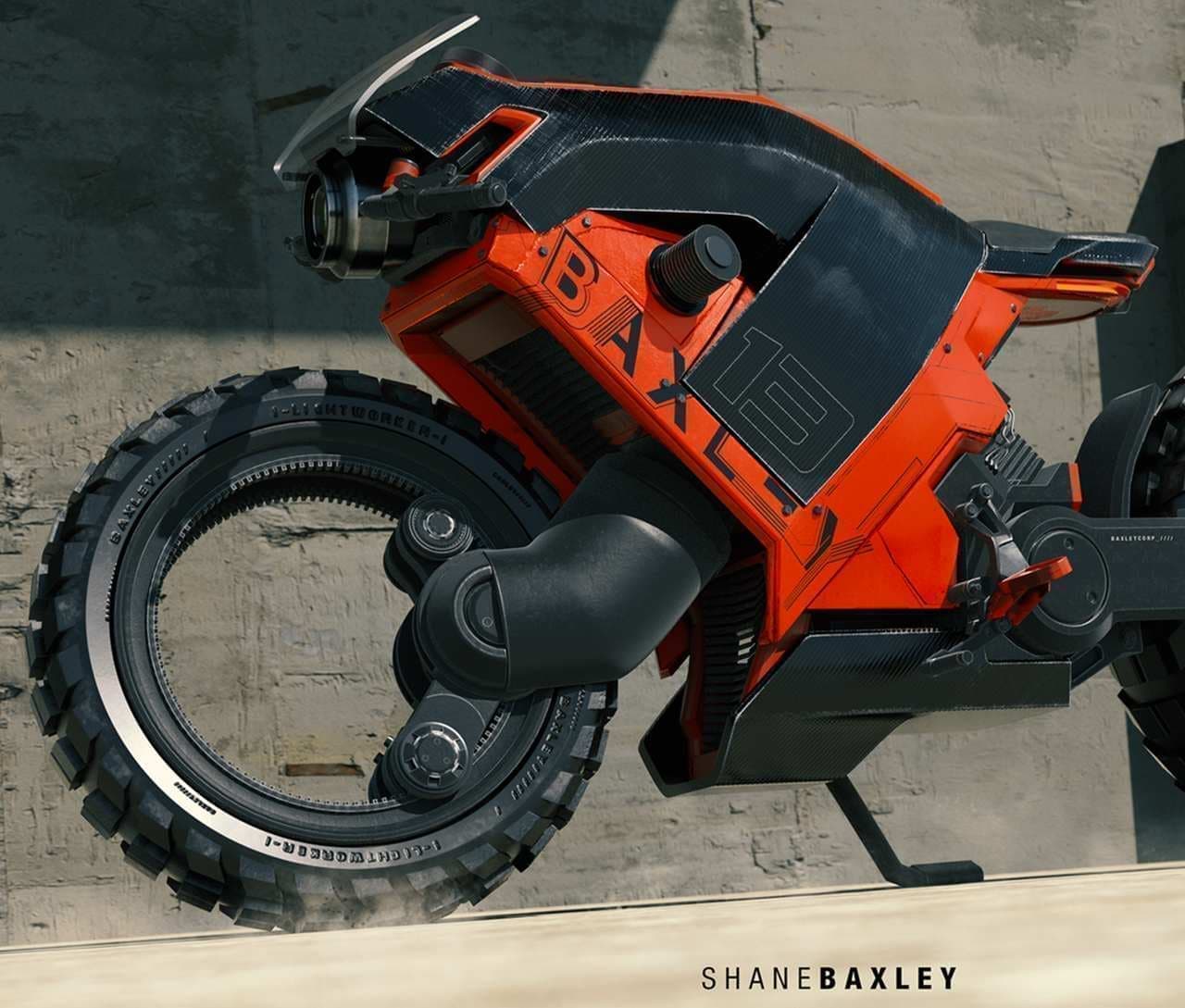 ハブレスバイクのアートコンセプト「Baxley Moto」