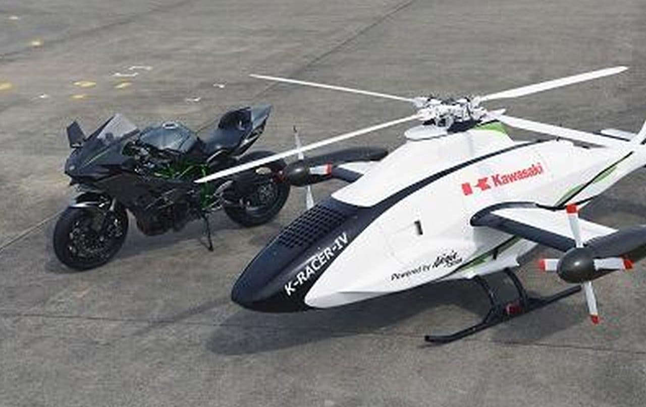 Ninjaってすごい！川崎重工が「Ninja H2R」エンジン搭載のヘリ「K-RACER」の飛行実験に成功