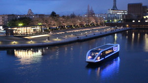 夜の運河で船上コンサート！-- 美しい電気の船「ふがん」が会場に