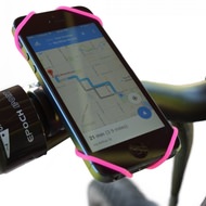 世界一シンプル！どんなサイズのスマートフォンでも取り付けできる自転車用スマホホルダー「BikeStrap」