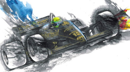 躍動感！墨で描いたレーシングカー、鈴鹿サーキットで展示