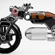リボルバーをイメージ？ 巨大な弾丸（？）付きの電動バイク Curtiss Motorcycles「Hades」