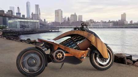 木製ボディの電動バイク ― Newron Motorsのプロトタイプ