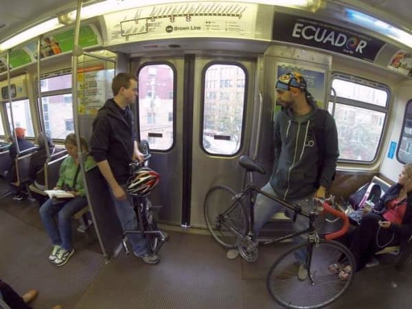 通常の自転車より、電車内のスペースを取らなくて済む