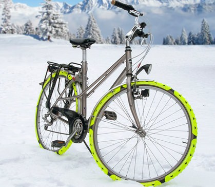 雪道の自転車走行を少しでも安全に 自転車用チェーン Bike Spikes 画像 4 4 えん乗り